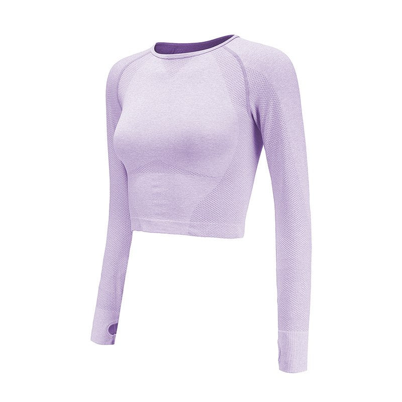 Blusas de Yoga Sem Costuras para Mulheres Ajustado para Academia e Corrida - O Retalho