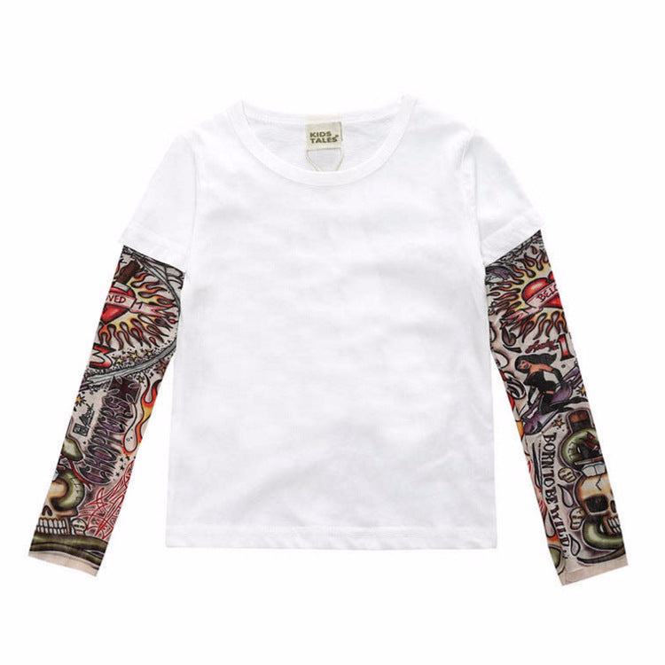 Tattoo long sleeve stitching top - O Retalho