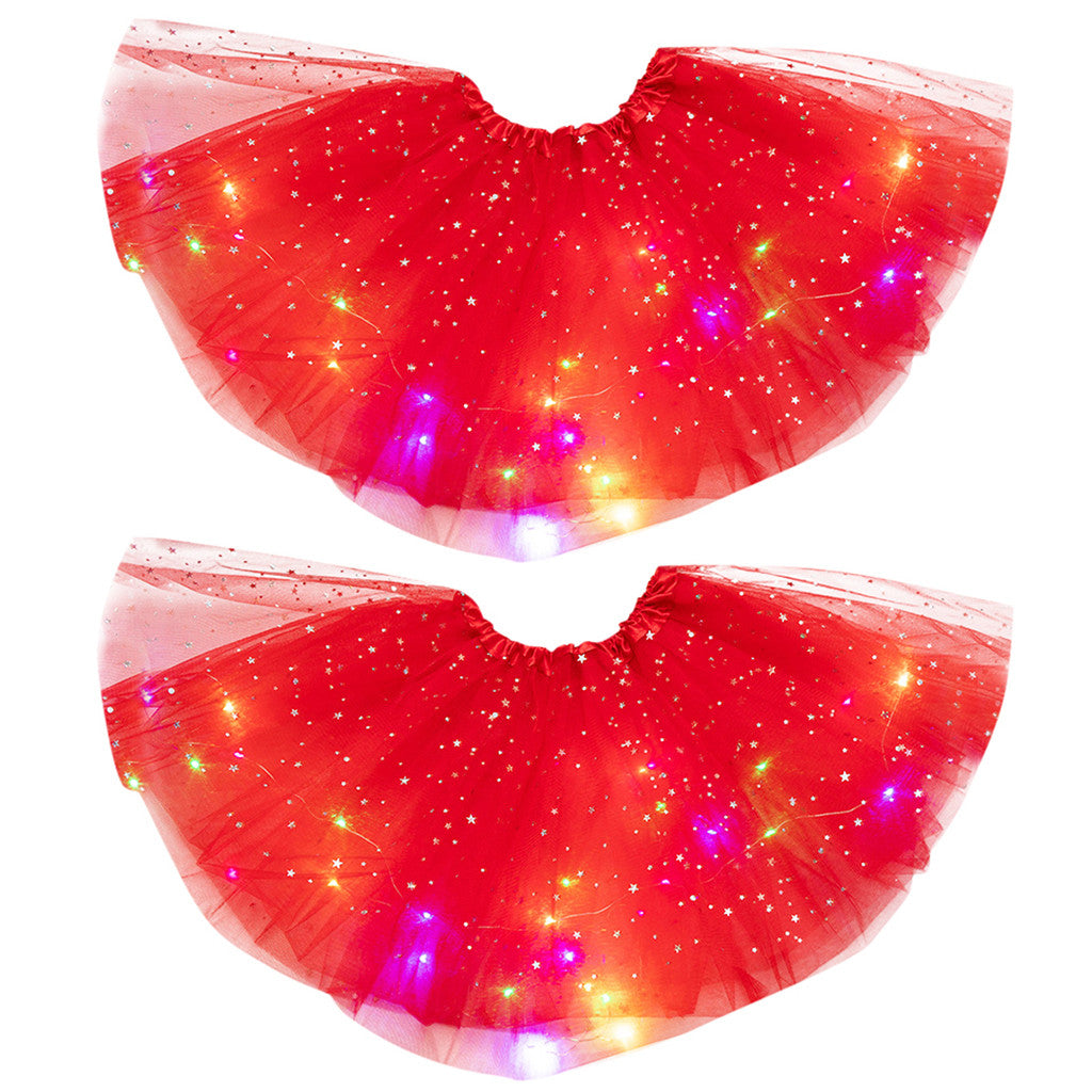 Magical & Luminous LED Princess Halloween Tutu Skirt Sequins Shiny Skirt - O Retalho