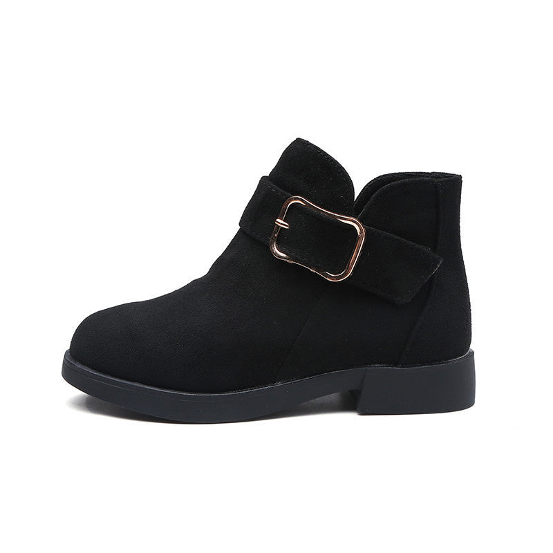 Botas infantis de couro com fecho dourado - O Retalho