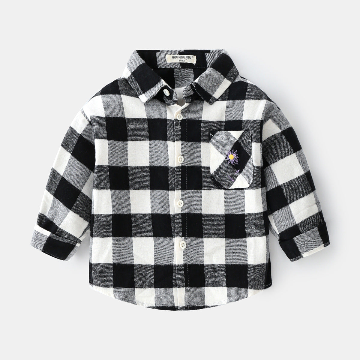 🤩Camisa xadrez de manga comprida para meninos - O Retalho