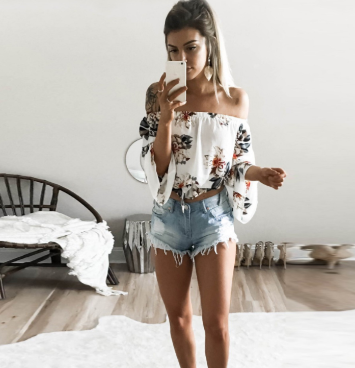 Blusa de chiffon com estampa floral - O Retalho