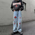 Spring And Autumn Embroidered Korean-style Slim-fit Stretch Jeans - O Retalho