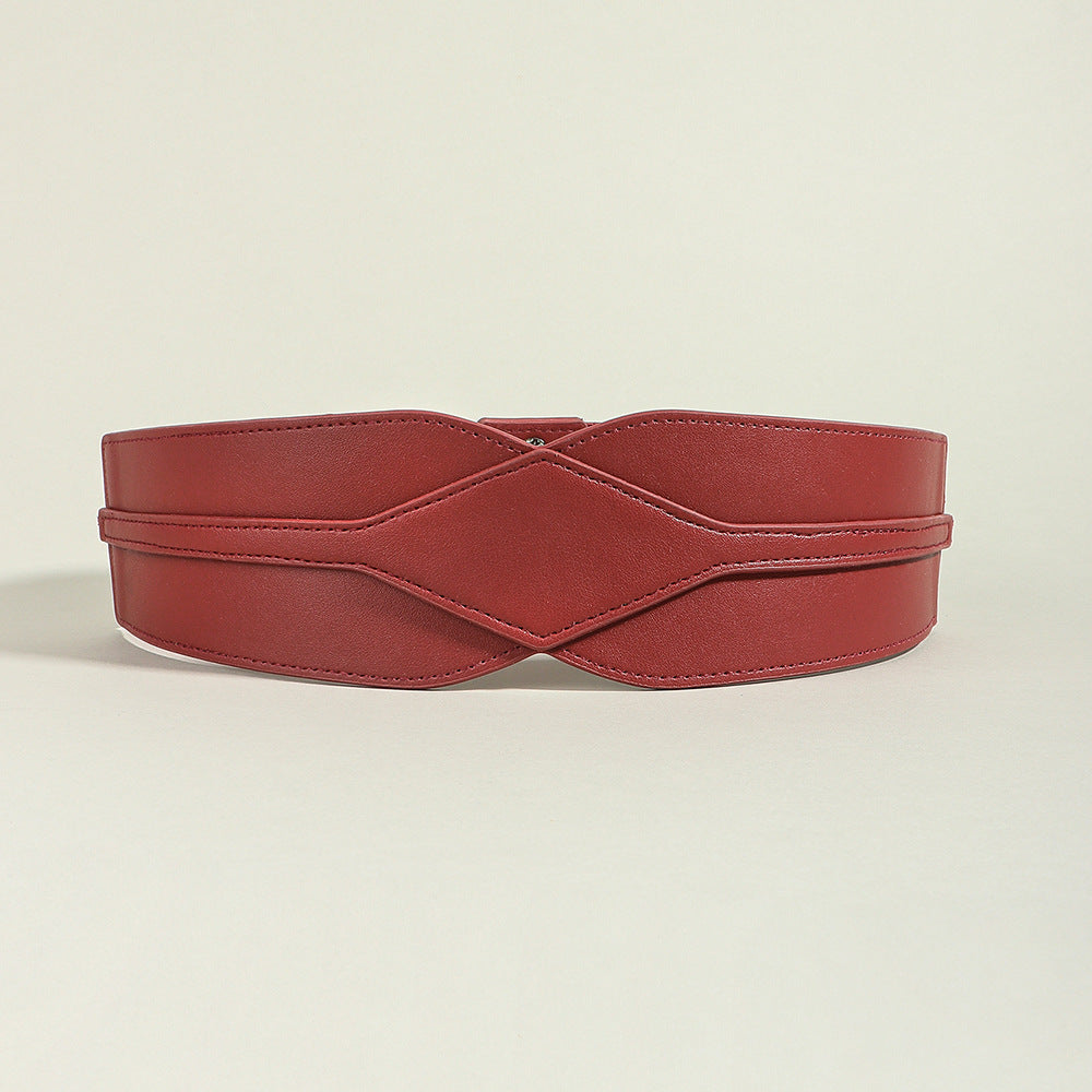 Simple Wide Waist Seal Elastic Versatile Belt Ladies - O Retalho