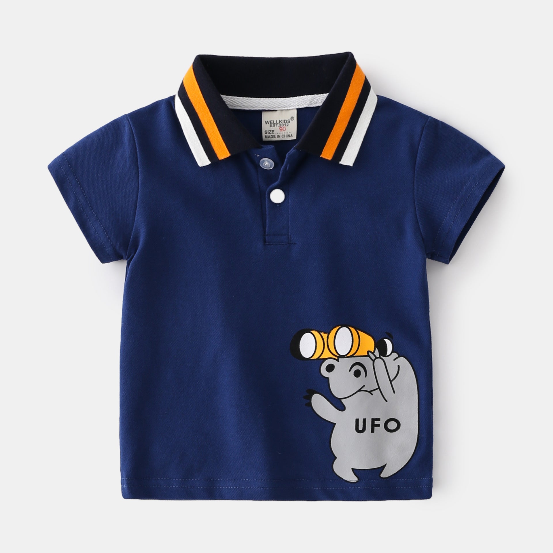 Camisa de Manga Curta com Estampa de Desenhos Animados para Crianças - O Retalho