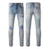 Calça Skinny Ripped com Detalhes Coloridos - O Retalho