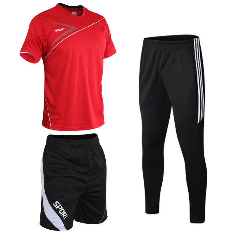 T-shirt Casual Meia Manga Roupa Desportiva, Três Peças - O Retalho