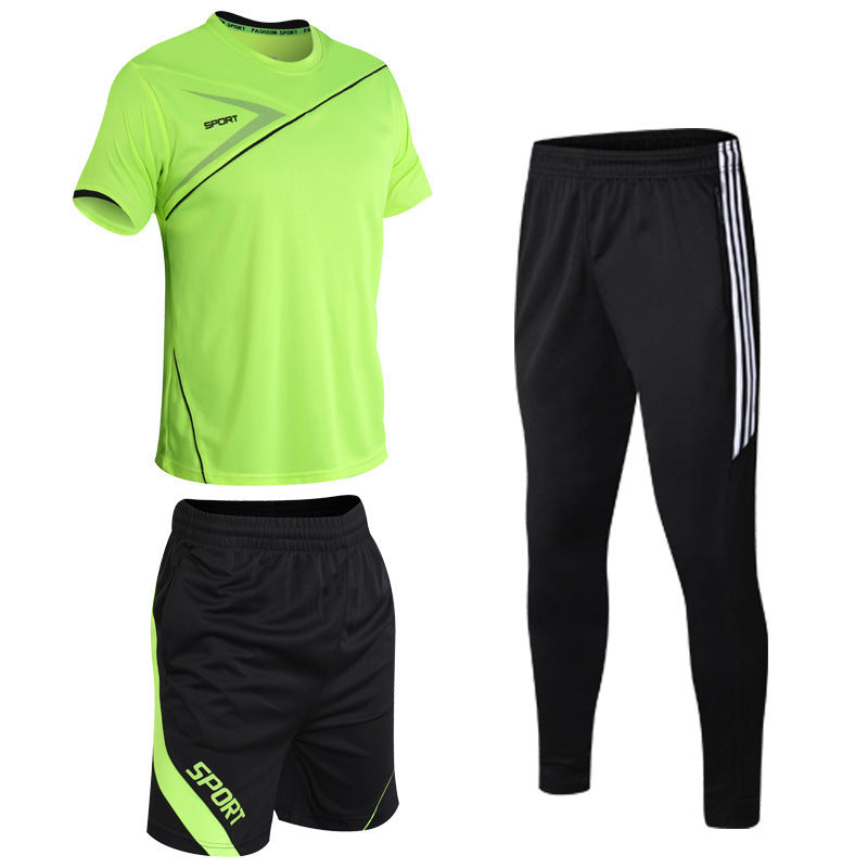 T-shirt Casual Meia Manga Roupa Desportiva, Três Peças - O Retalho