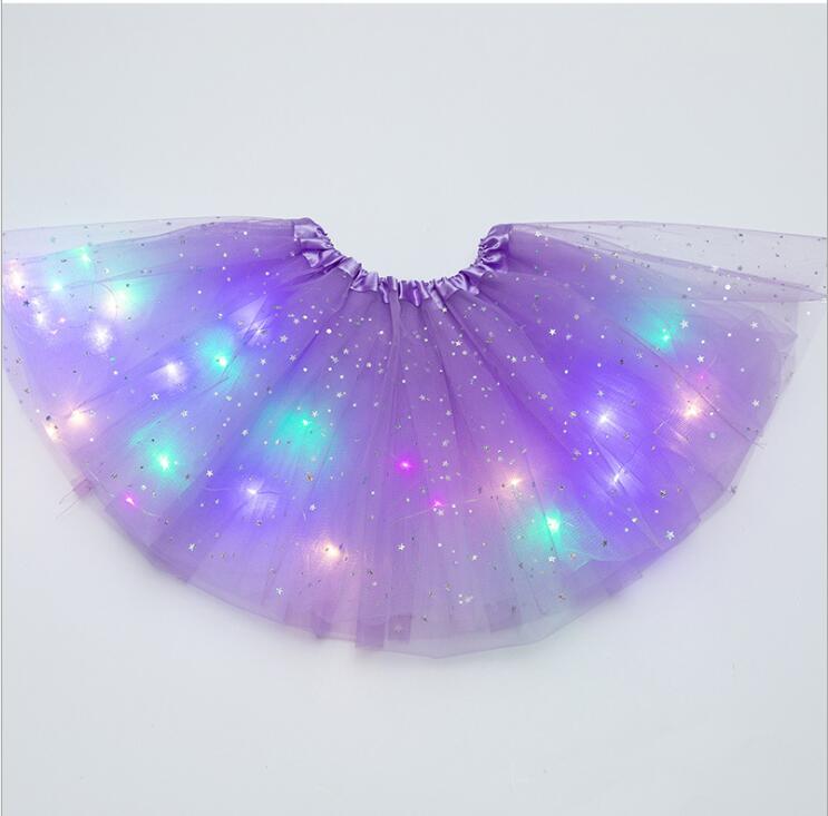 Magical & Luminous LED Princess Halloween Tutu Skirt Sequins Shiny Skirt - O Retalho