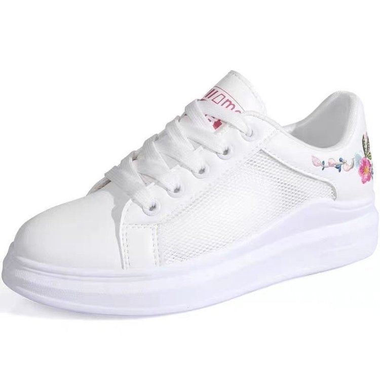 Sapatos brancos femininos de rede respirável - O Retalho