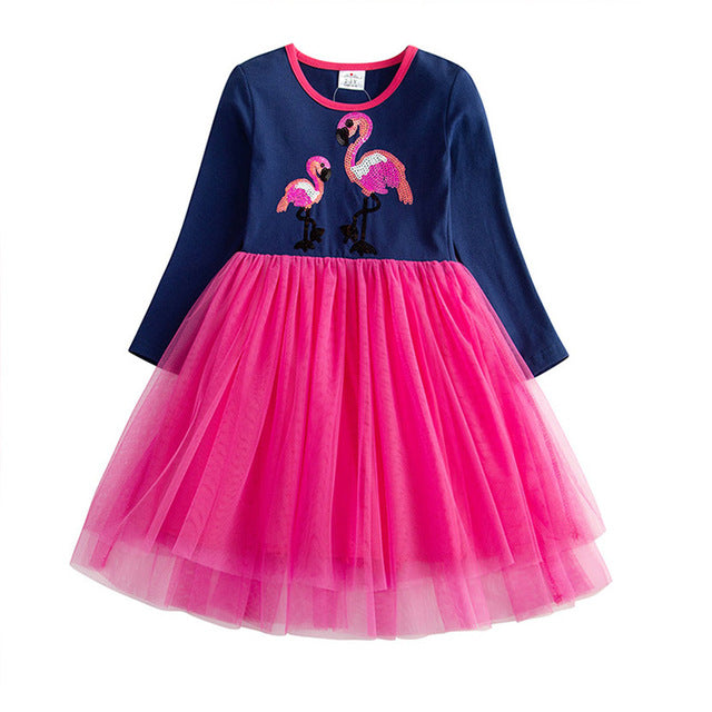 vestidos elegantes para meninas com desenho de unicórnio - O Retalho