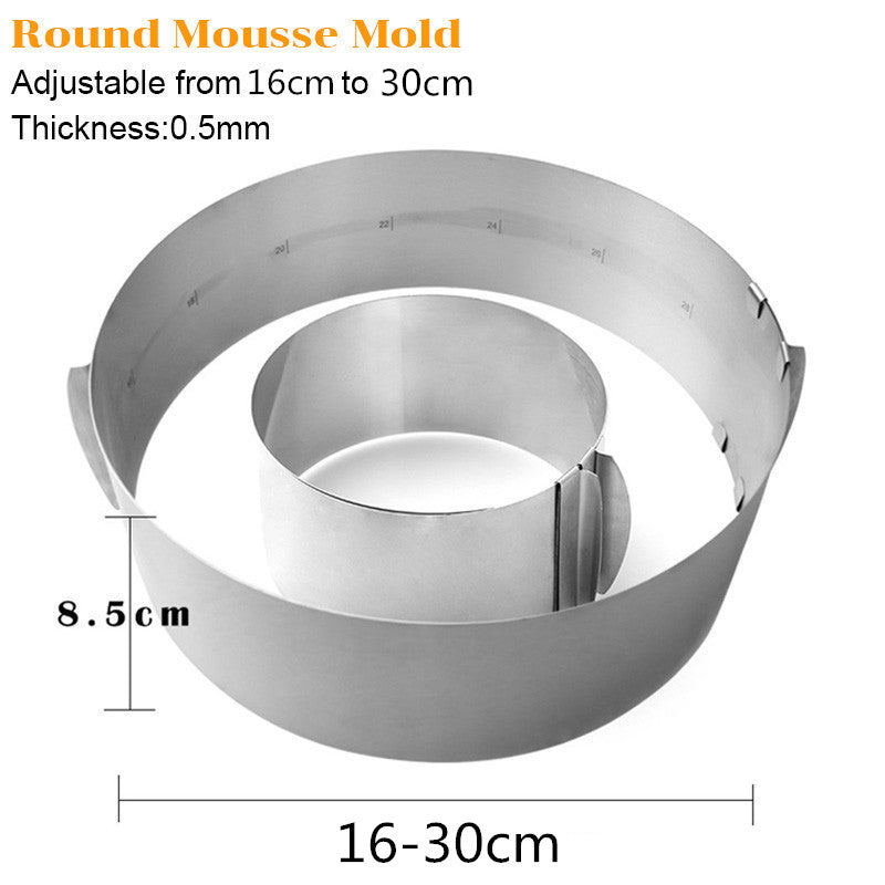 Forma de bolo ajustável em aço inoxidável - O Retalho