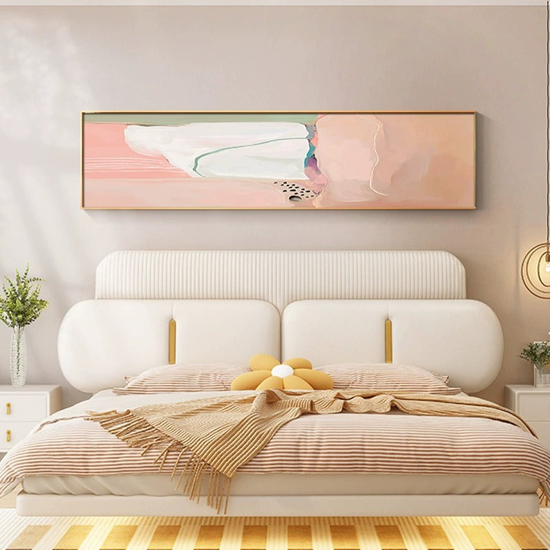Quarto em Tons de Rosa - Arte Abstrata Minimalista - O Retalho
