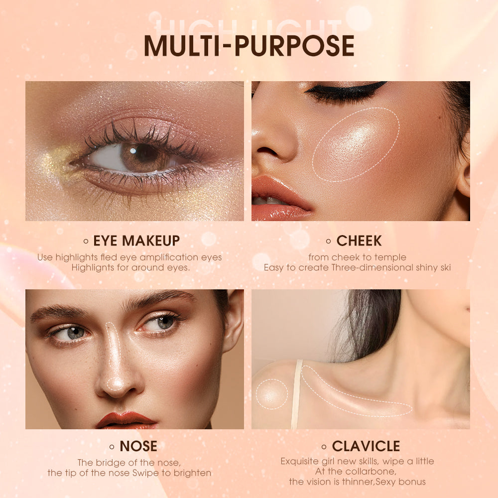 Star Shattered Glitter Highlighter Face Makeup Blush - O Retalho