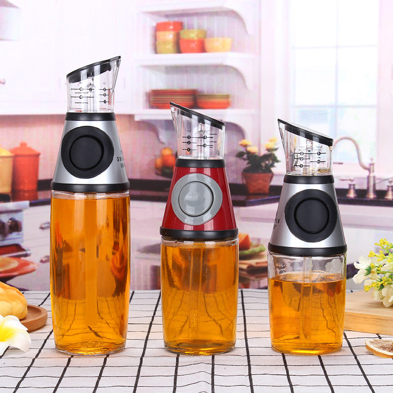 Garrafa de Vidro Medidora de 500ml - Garrafa de Óleo e Molho de Soja para Utensílios de Cozinha - O Retalho