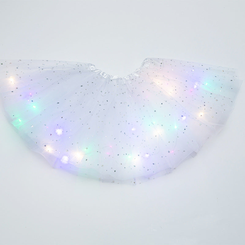 Magical & Luminous LED Princess Halloween Tutu Skirt Sequins Shiny Skirt - O Retalho