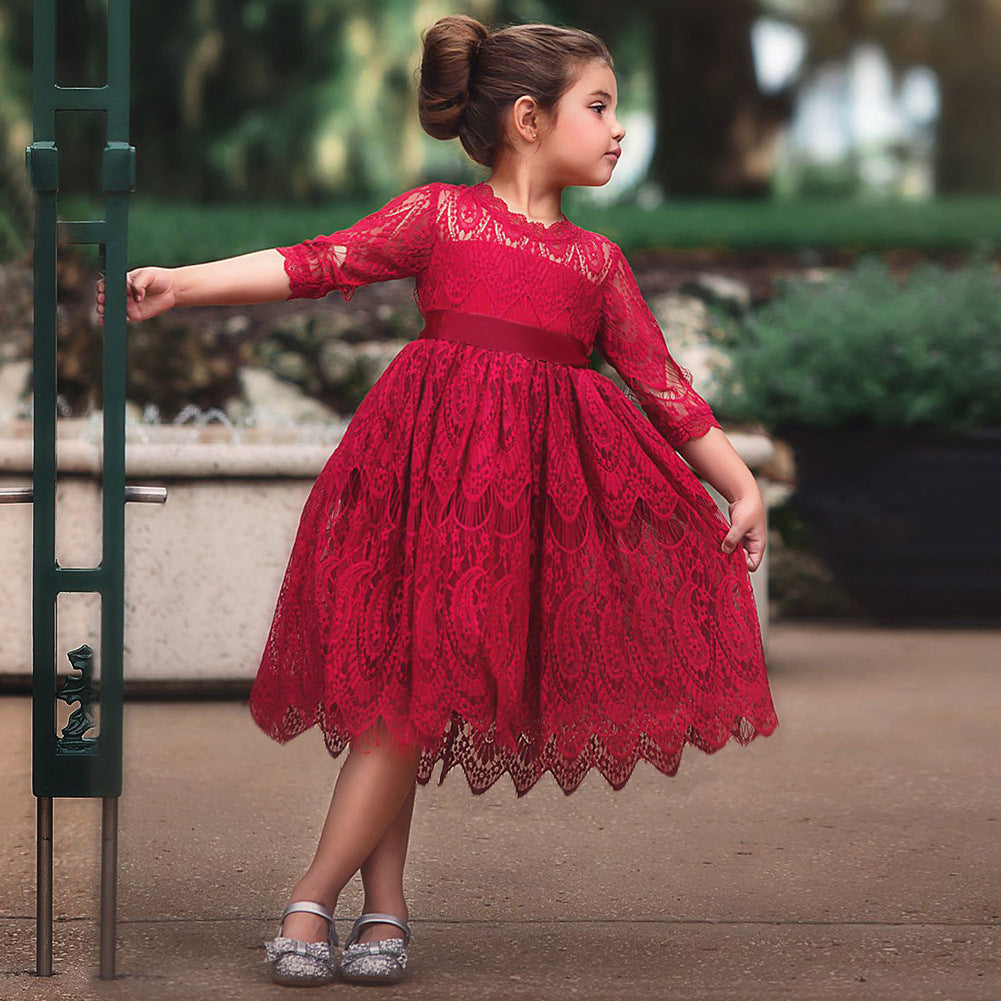 Vestido Com Laço E Gola Redonda - O Retalho