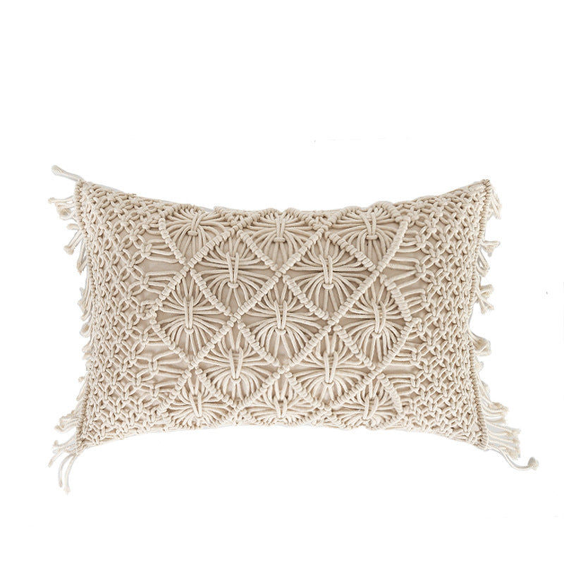 Almofada Tricotada para Quarto com Design Ondulado - O Retalho