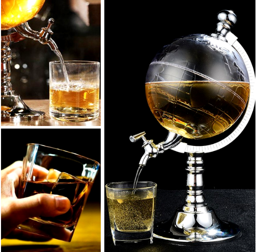 Dispensador de Bebidas em Forma de Globo - Elegância e Praticidade - O Retalho