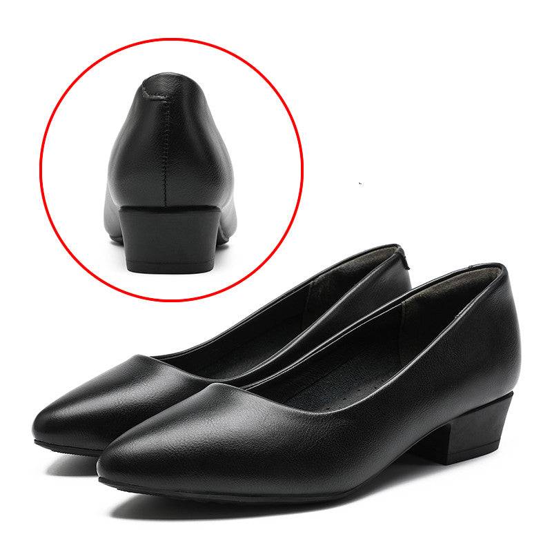 Sapatos de Trabalho de Couro Feminino Preto - O Retalho