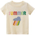 Camiseta de manga curta com arco íris para meninas de verão - O Retalho