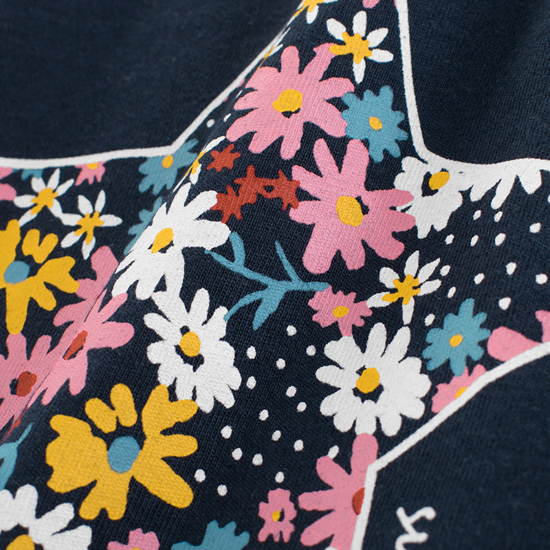 Camiseta infantil de manga curta para meninas no verão - O Retalho