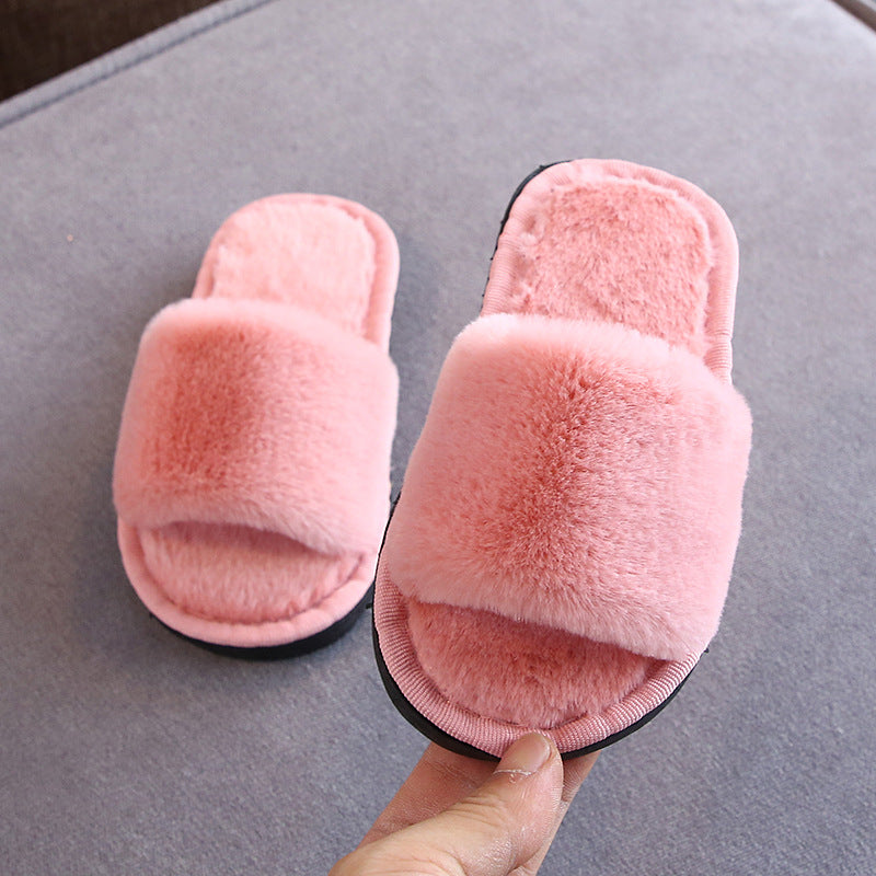 Novos chinelos de algodão para crianças de inverno, chinelos internos para casa - O Retalho