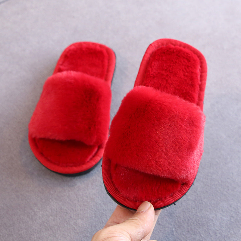 Novos chinelos de algodão para crianças de inverno, chinelos internos para casa - O Retalho
