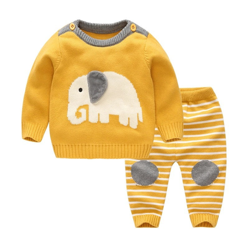 Conjunto de fato treino para bebê, jaqueta grossa e calça - O Retalho