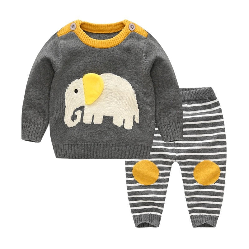 Conjunto de fato treino para bebê, jaqueta grossa e calça - O Retalho
