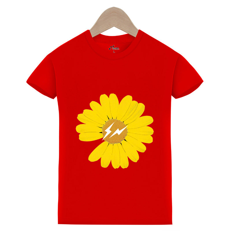 Camiseta de algodão para meninas de manga curta para verão - O Retalho
