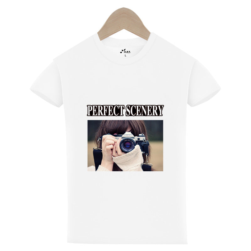 Camiseta de algodão para meninas de manga curta para verão - O Retalho