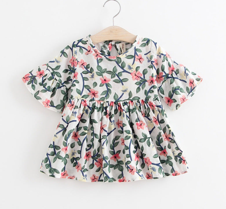 Vestido infantil de algodão com manga larga - O Retalho