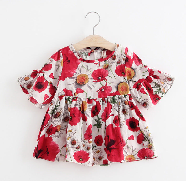 Vestido infantil de algodão com manga larga - O Retalho