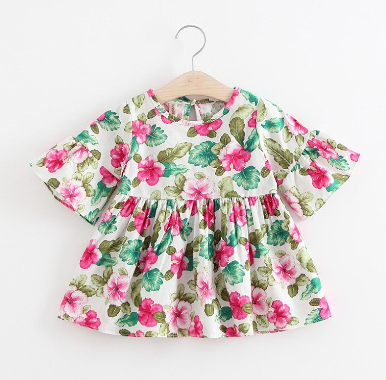 Vestido infantil de algodão com manga larga - O Retalho