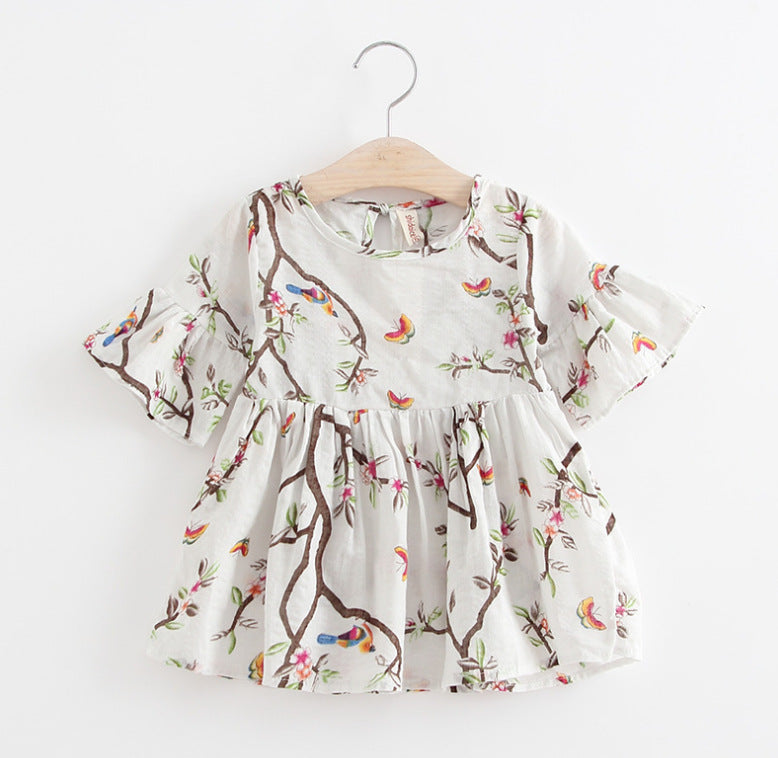 Vestido infantil de algodão com manga larga - O Retalho