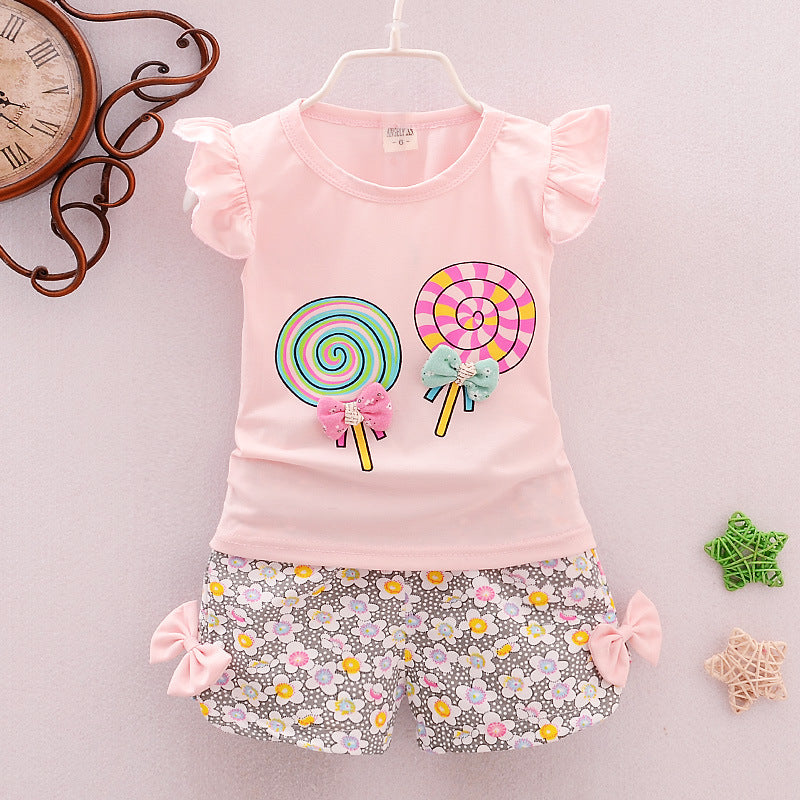 Girls Cartoon Two-Piece Korean Children's Clothing Cotton Girls Issued On Behalf Of - O Retalho
