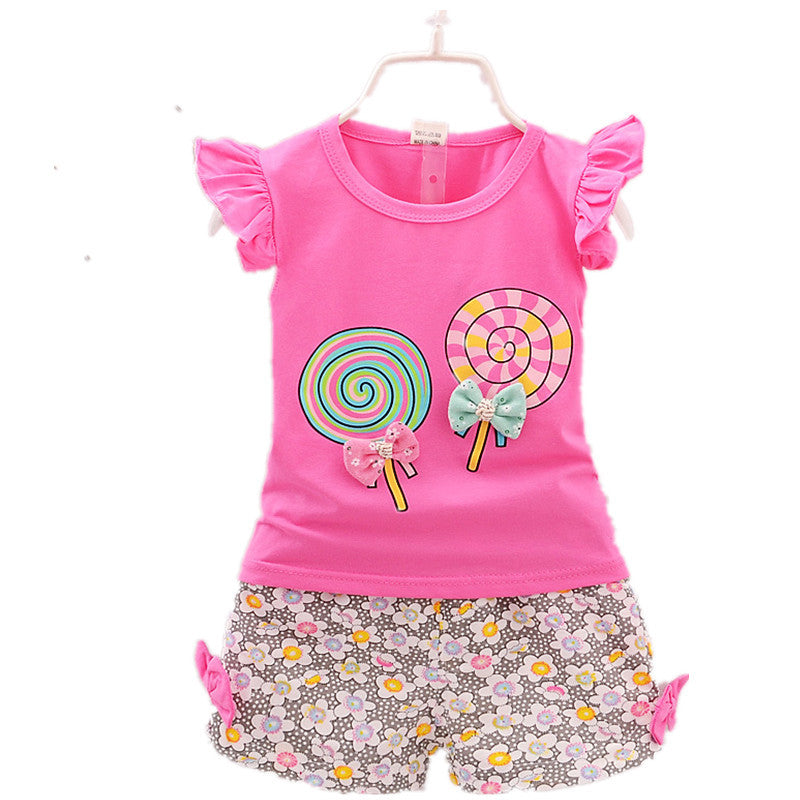 Girls Cartoon Two-Piece Korean Children's Clothing Cotton Girls Issued On Behalf Of - O Retalho