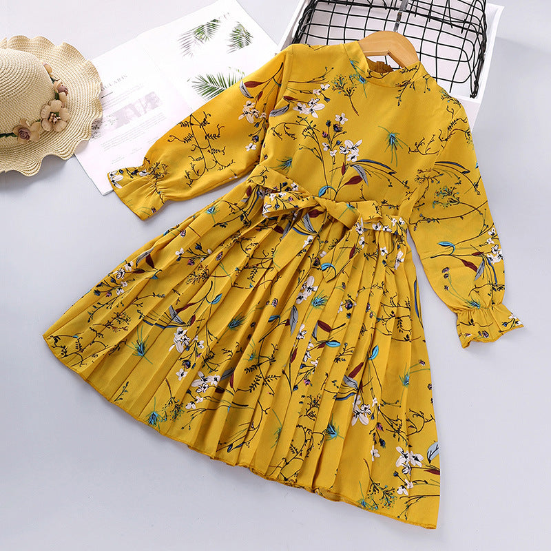Vestido de manga longa florido de criança - O Retalho