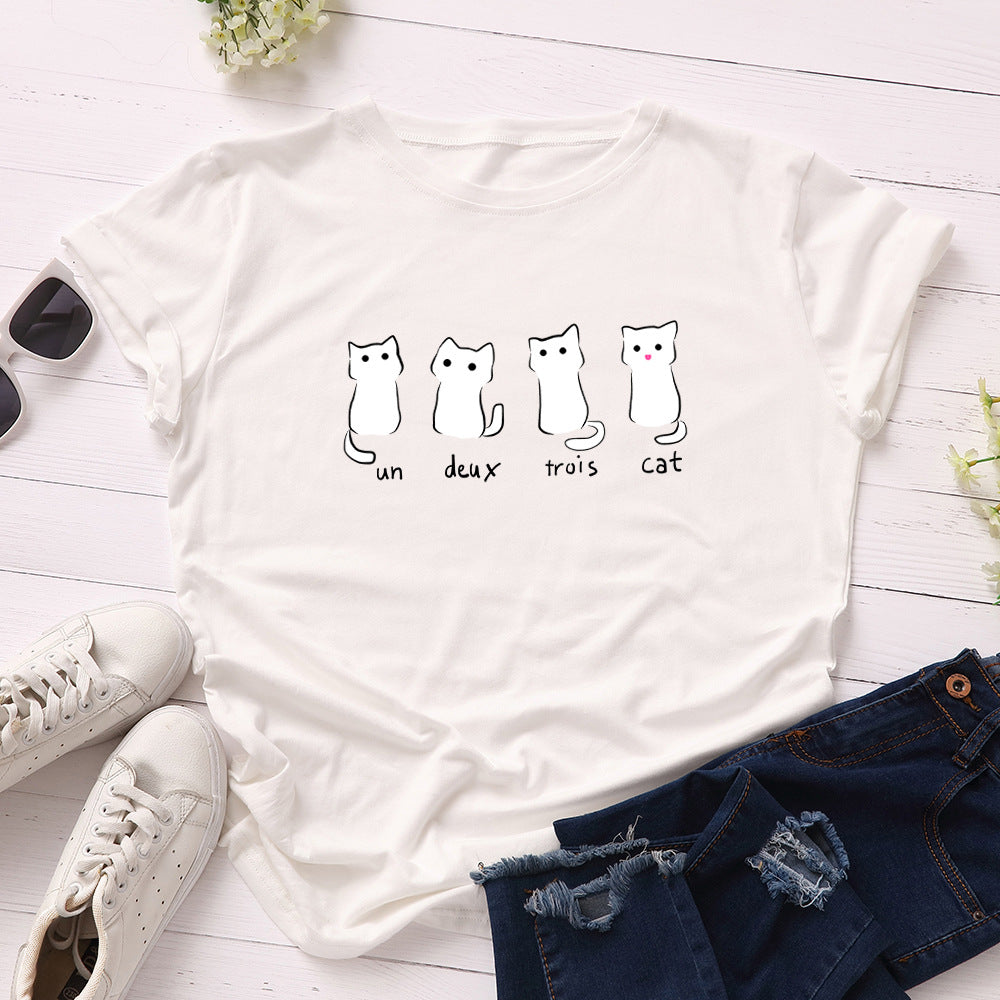 Blusa de Algodão com Mangas Curtas e Gola Redonda, de Caimento Solto. - O Retalho