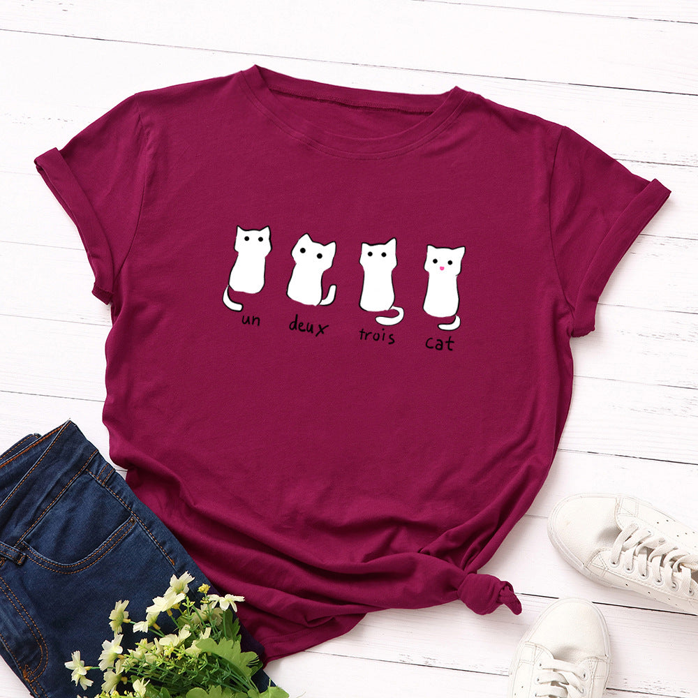 Blusa de Algodão com Mangas Curtas e Gola Redonda, de Caimento Solto. - O Retalho