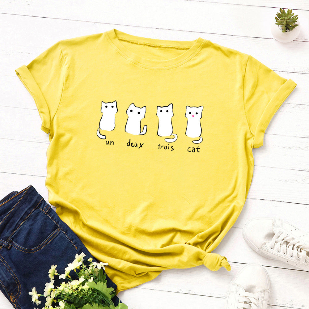 Blusa de Algodão com Mangas Curtas e Gola Redonda, de Caimento Solto. - O Retalho