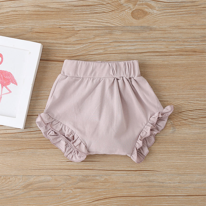 Fashion Three-Piece Baby Girl Sling Romper Plaid Shorts - O Retalho