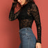 Blusa de Malha Transparente com Manga Longa - O Retalho