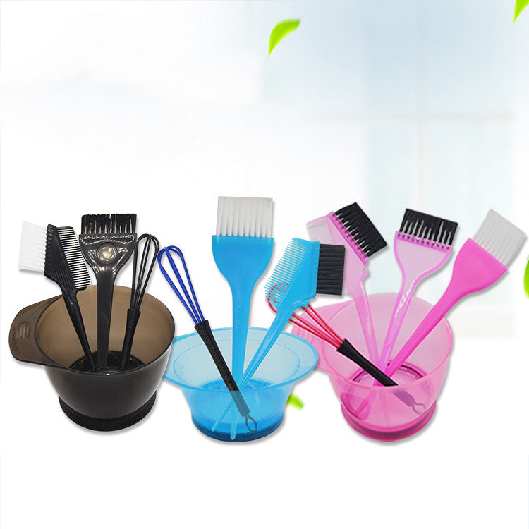 Conjunto de Tigelas e Pincéis para Tingimento de Cabelo com Toucas para Orelhas - Ferramentas de Beleza para Coloração de Cabelo - O Retalho