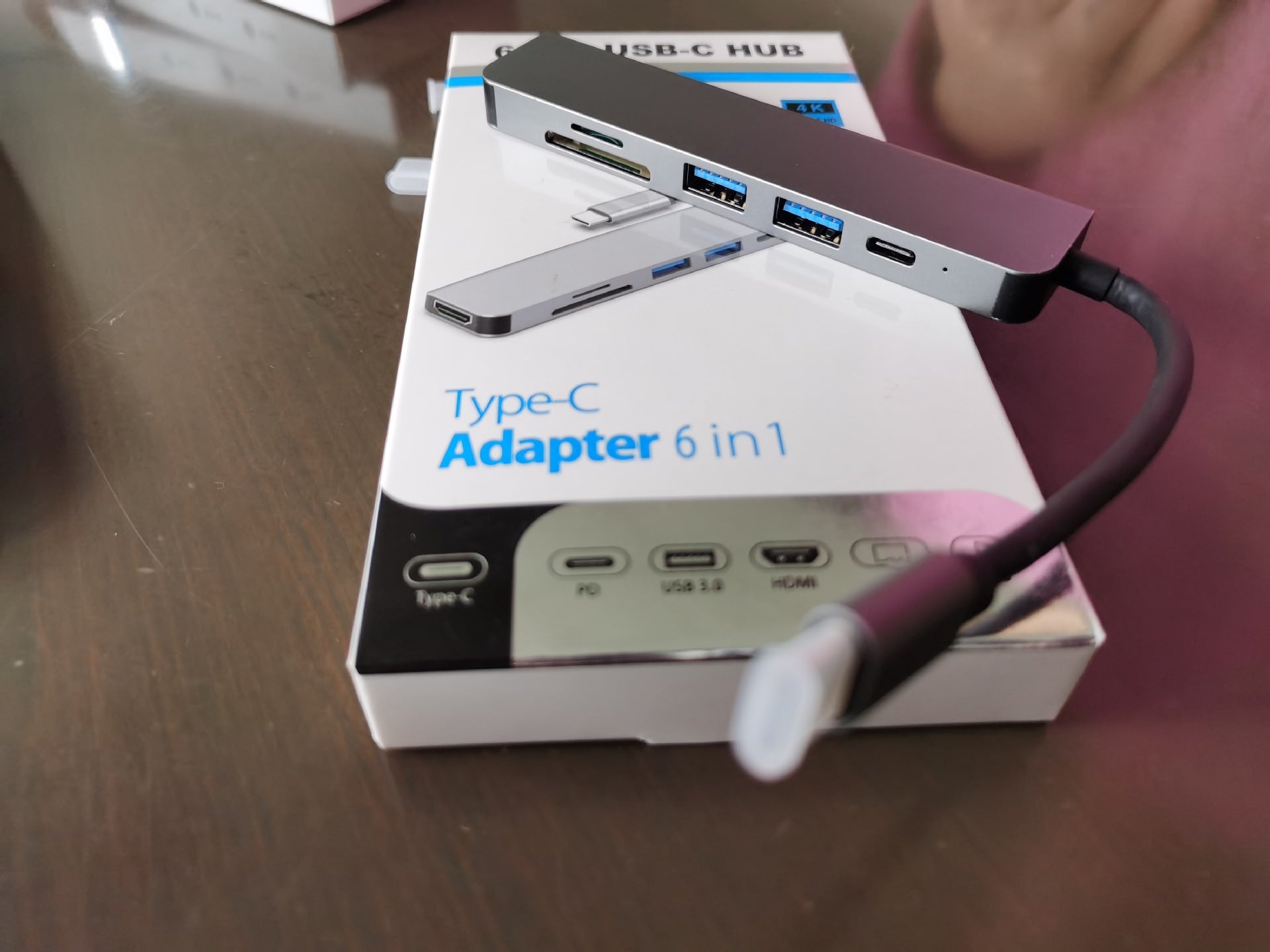 Adaptador multifuncional 6, 4k Hd Usb em 1 - O Retalho