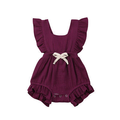 Vestido de bebê com laço e manga - O Retalho