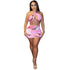 Vestido transpassado estampado de verão com decote halterneck para mulheres - O Retalho