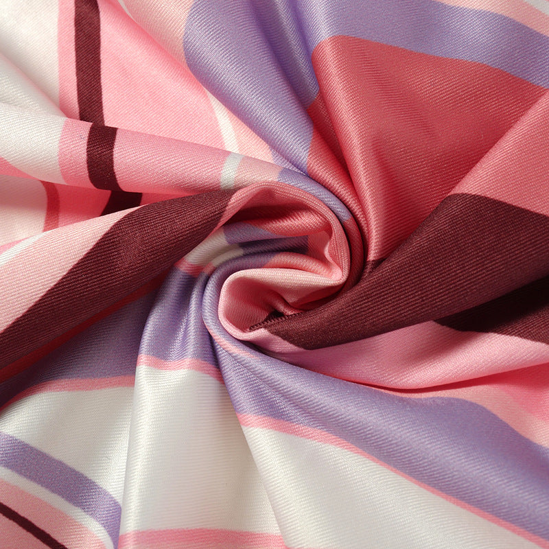 Vestido transpassado estampado de verão com decote halterneck para mulheres - O Retalho
