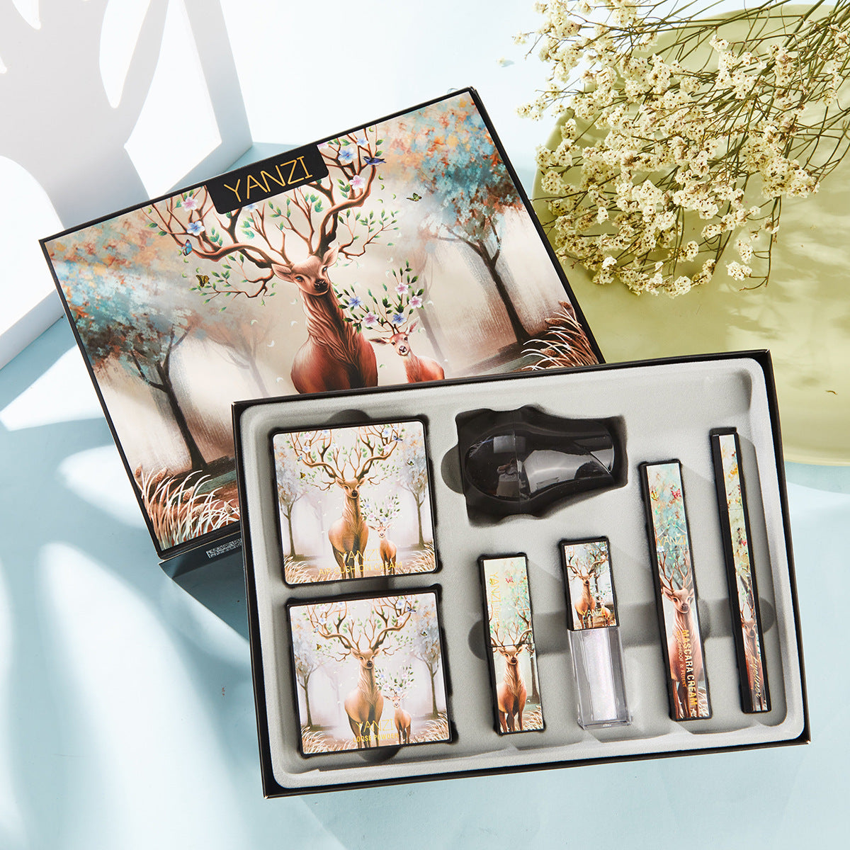 Conjunto de Maquiagem para Estudantes Paleta de Sombras Batom Conjunto Completo - O Retalho